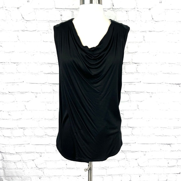 🚫SOLD! |•BANANA REPUBLIC•| Cowl Swoop Neck Wrap Sleeveless Top Size Small - Picture 2 of 10